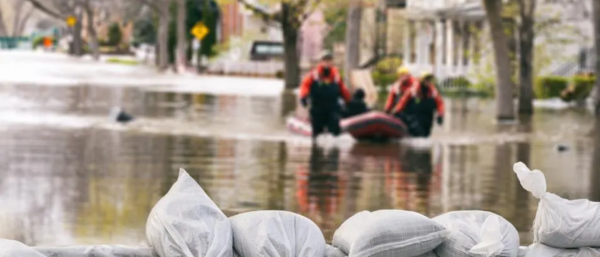 rescue workers in a boat